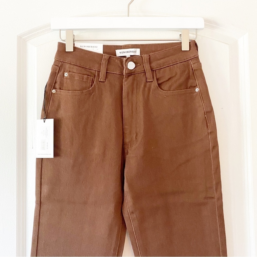 WeWoreWhat High Rise Stretch Jean in Cacao Brown NWT - Picture 7 of 13